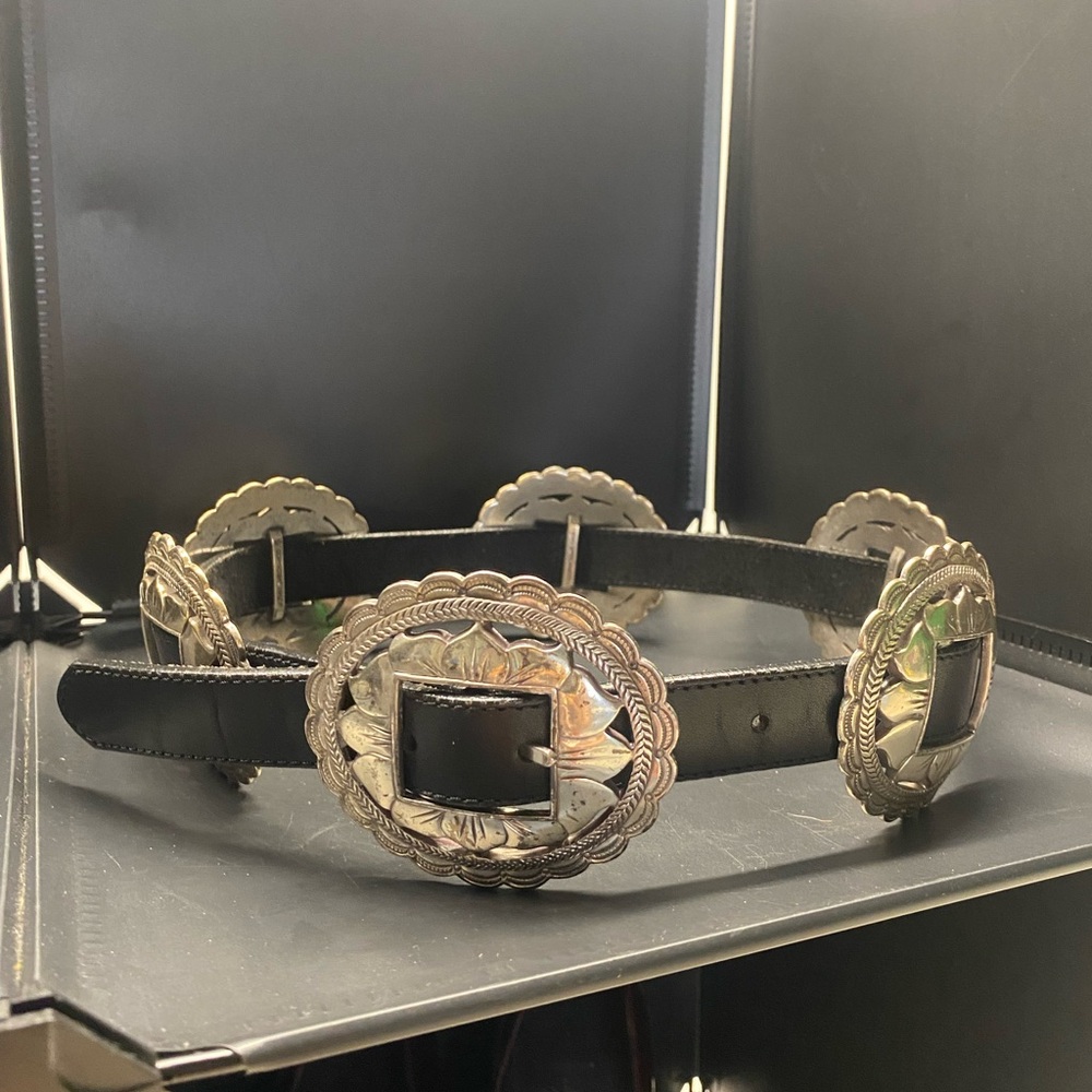 Brighton Black and Silver Concho Belt